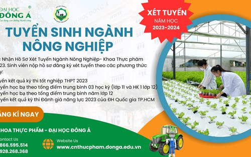 Nhận Hồ Sơ Xét Tuyển Ngành Nông Nghiệp Năm Học 2023-2024